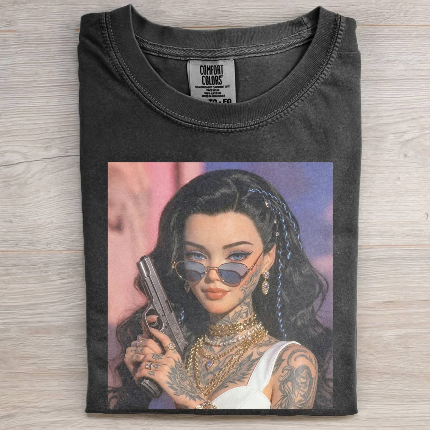 GANGSTER GRIL DOLL FUNNY MEME TEE