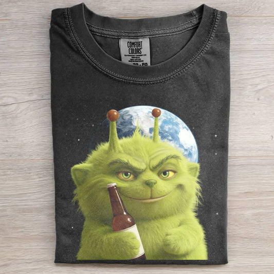 ALIEN CAT FUNNY MEME T-SHIRT