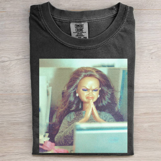 MOOD DOLL GIRL FUNNY FACE MEME TEE