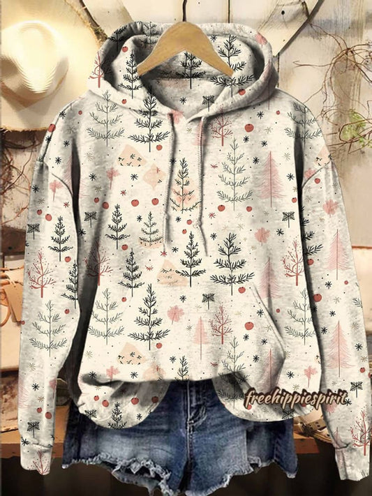 Merry Christmas winter fall Christmas tree Casual Hoodie Sweatshirt