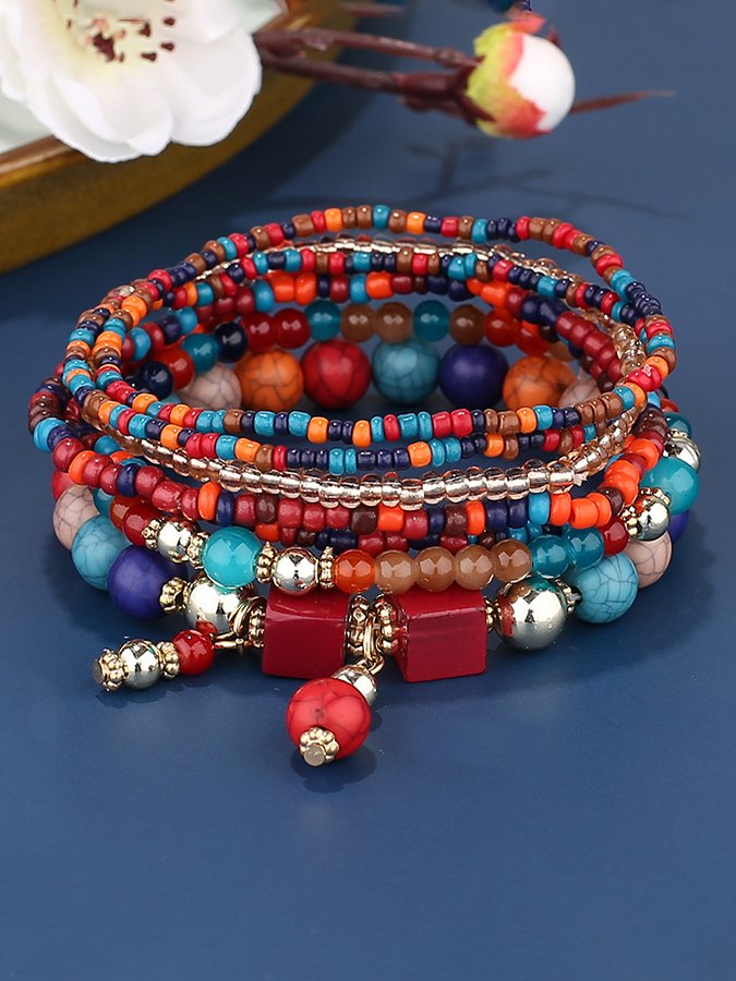 Women's Bohemian pine bead multi-layer Bracelet