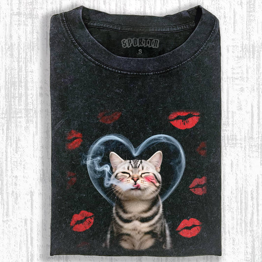 SMOKING CAT MEME T-SHIRT