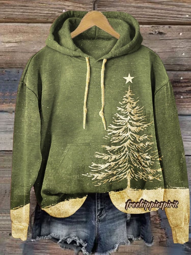 Vintage Christmas Print Casual  Sweatshirt