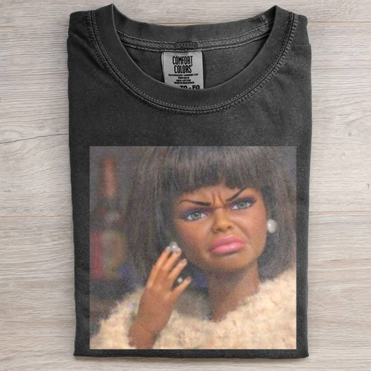BLACK DOLL GIRL DISGUSTED MEME T-SHIRT
