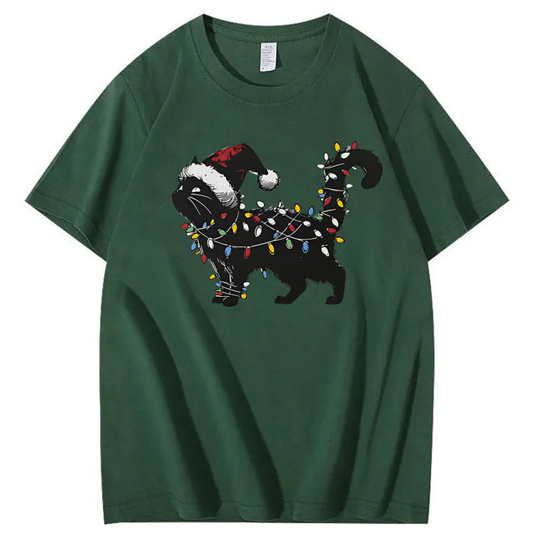 Cute Cat Christmas 100% Cotton T-Shirt