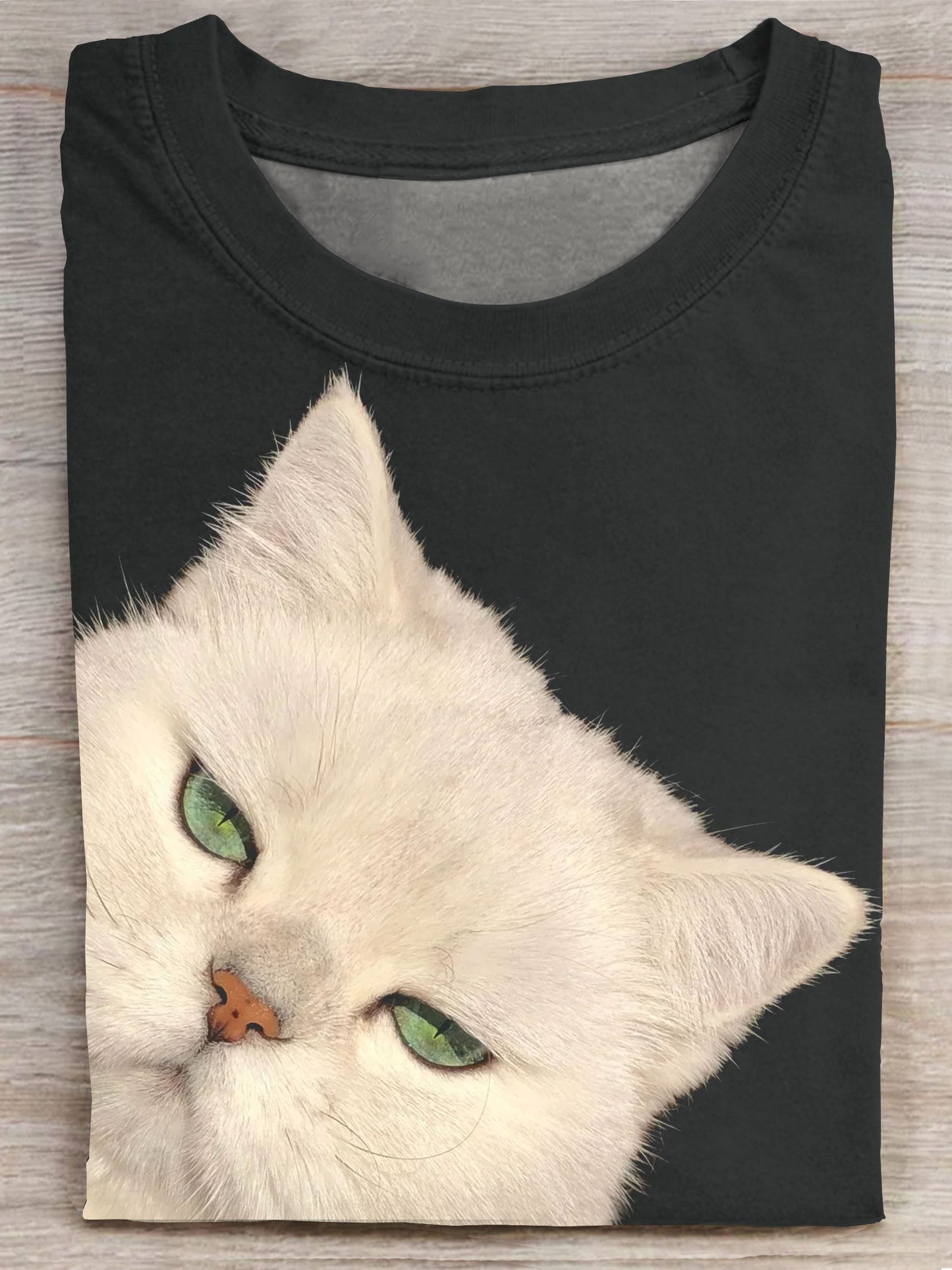 Boring Funny Cat Face Art Print Casaul T-shirt