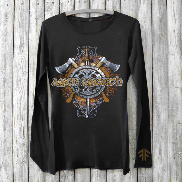 Amon Amarth Viking Axe Runes Print Unisex Long Sleeve T-Shirt