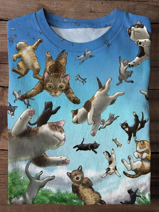 Cute Cat Art Print Cat LoverT-shirt