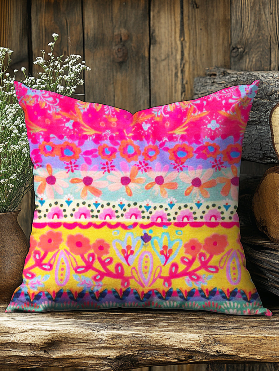 Vintage Floral Art Print Casual Pillow