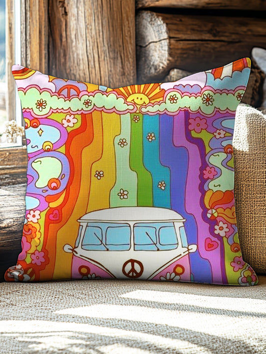 Hippie Art Print Casual Pillow