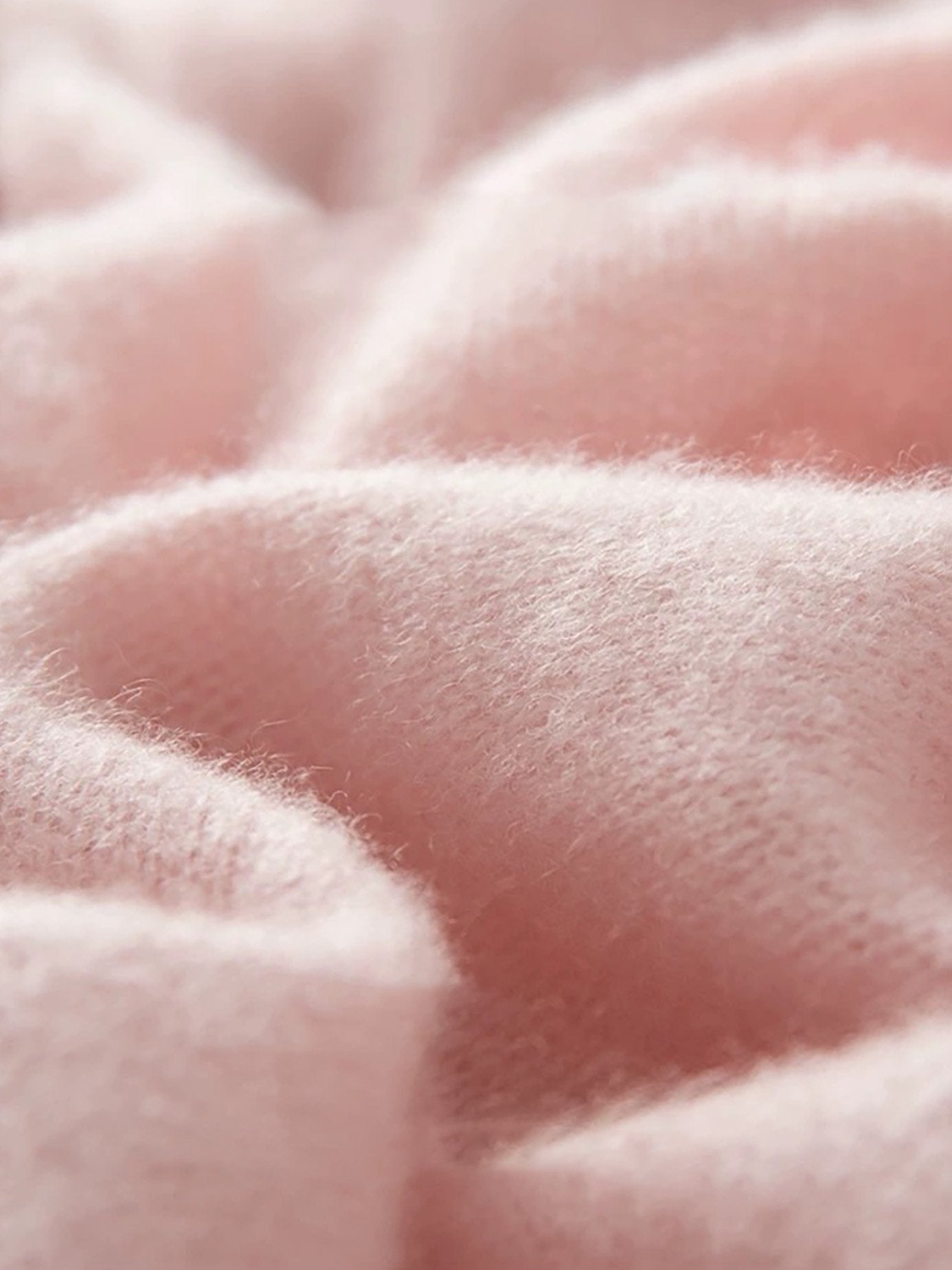 Cashmere Cardigan, Long Sleeves, V Neck, Plain, Lace, Vintage, Light Pink