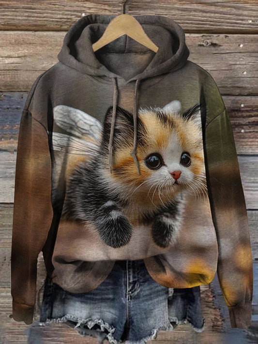 Funny Cat Art Print Casual  Sweatshirt