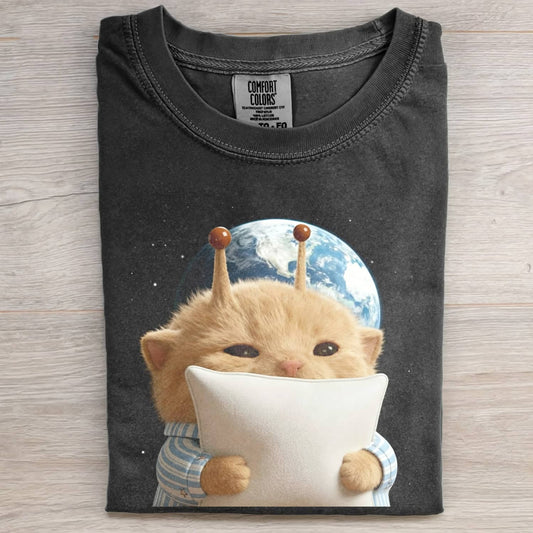 ALIEN CAT FUNNY MEME T-SHIRT