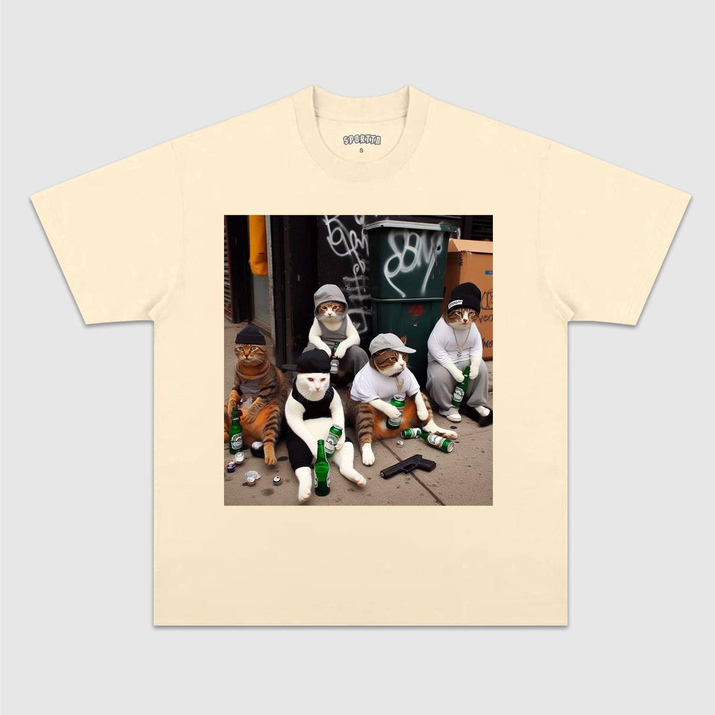 WACKY CAT TEE. 7.3