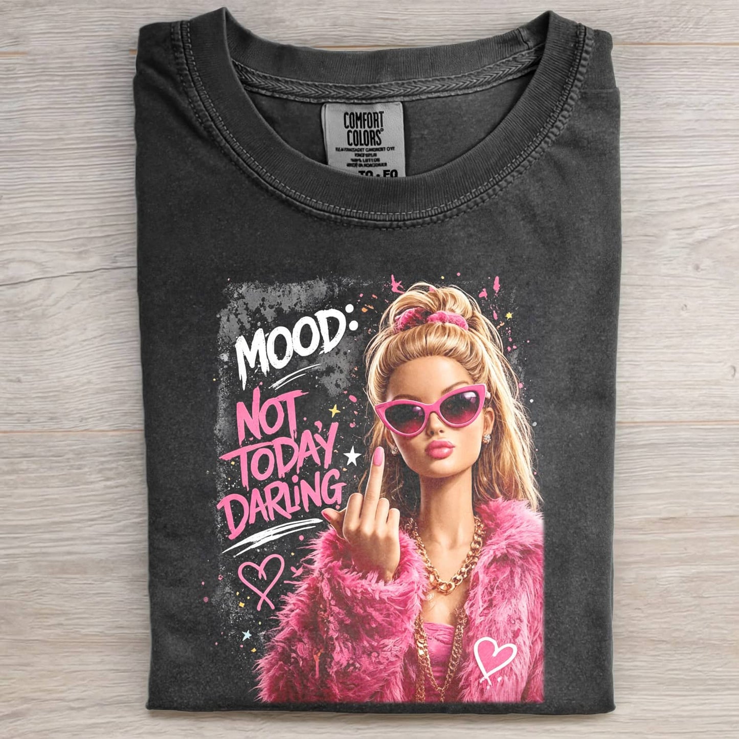 MOOD DOLL GIRL FUNNY FACE MEME TEE