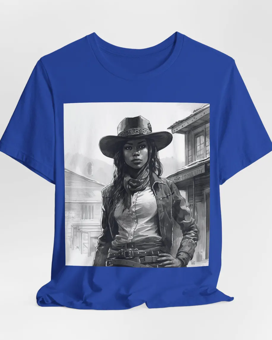 Western Style Rodeo Queen Cotton Crew Neck Short Sleeve Tshirt