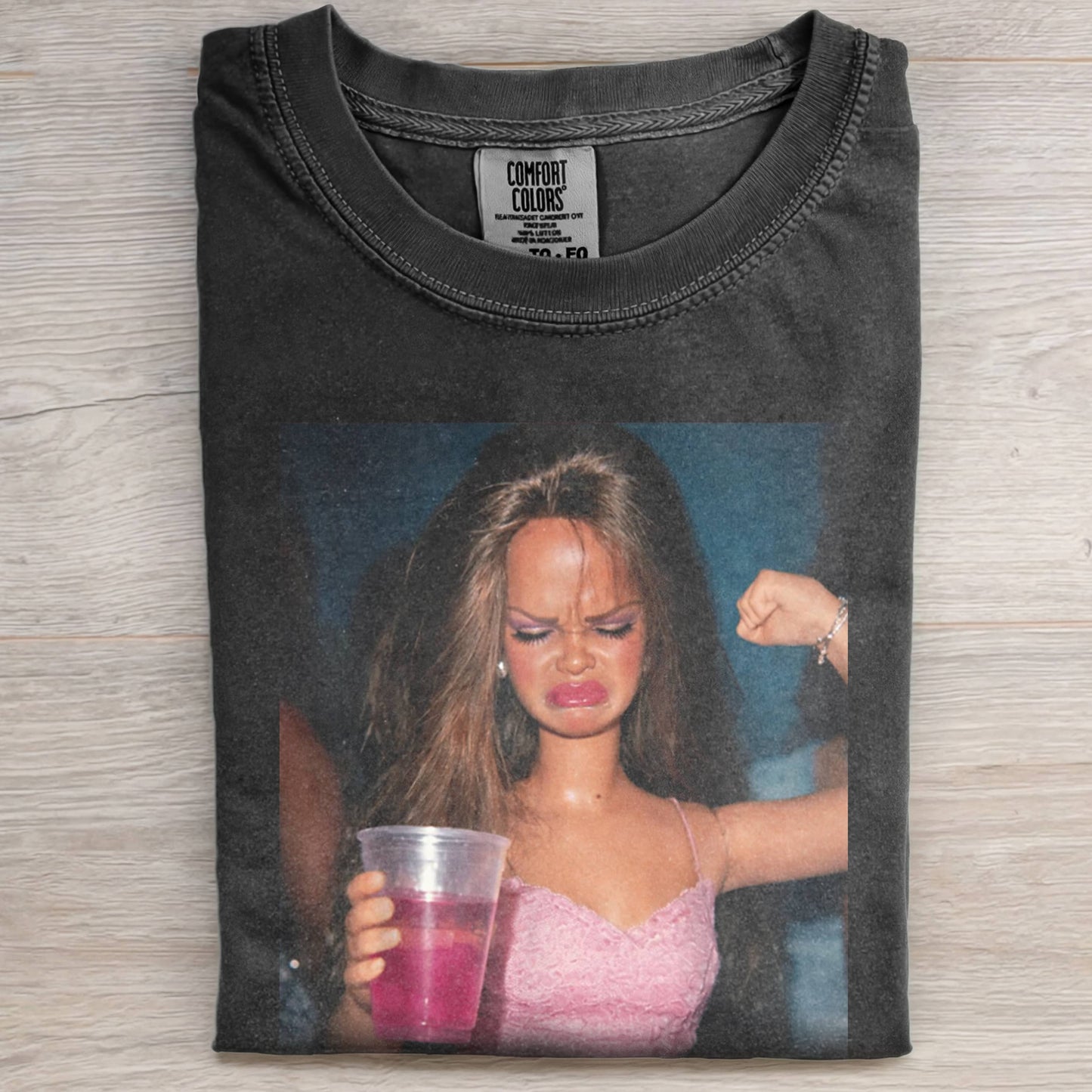 DOLL FACE MEME ANGRY DRINKING TEE