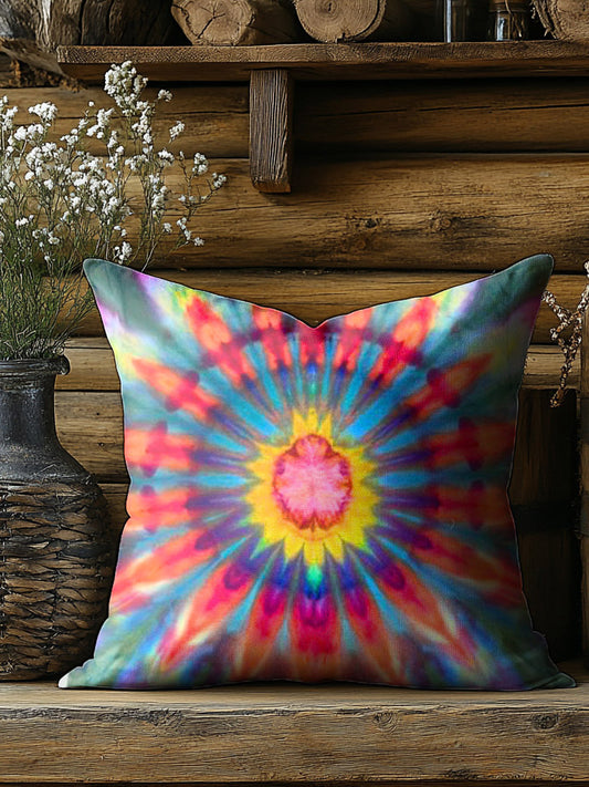 Retro Trippy Kaleidoscope Print Casual Pillow