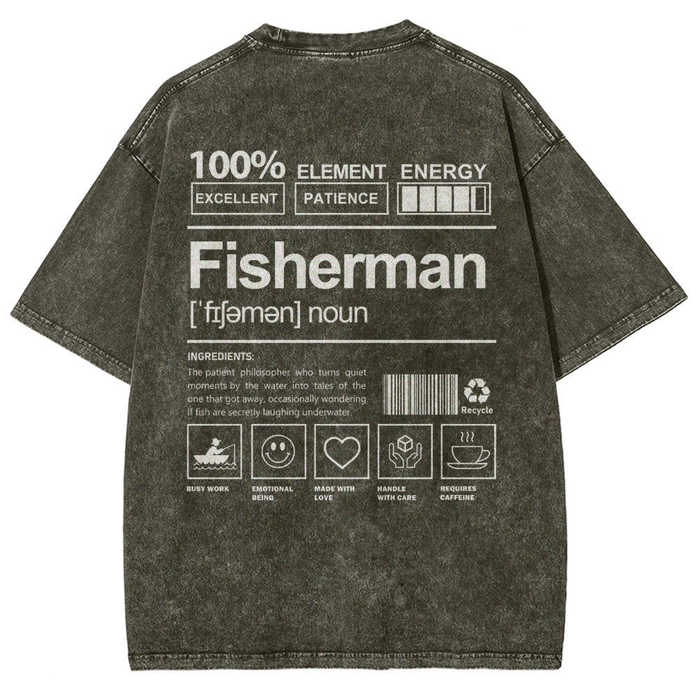 Fisherman Unisex Fit Washed T-Shirt