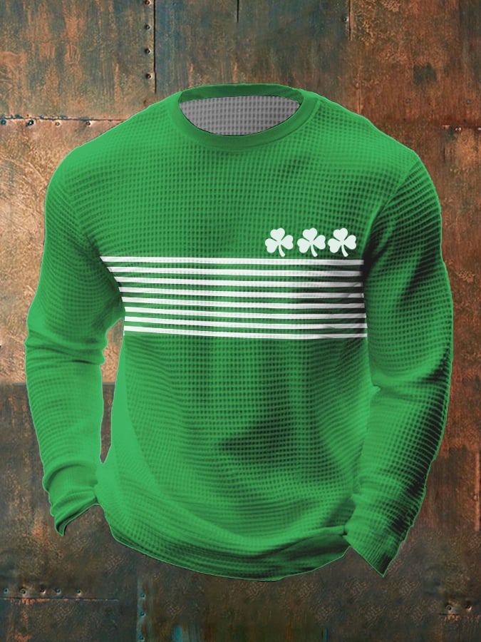 Men's St. Patrick's Day Stripe Contrast Waffle T-shirt