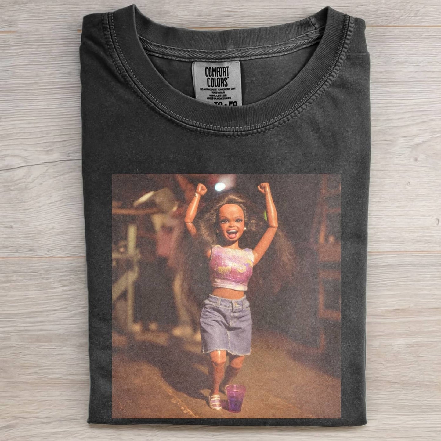 BLACK DOLL FACE PARTY POV TEE