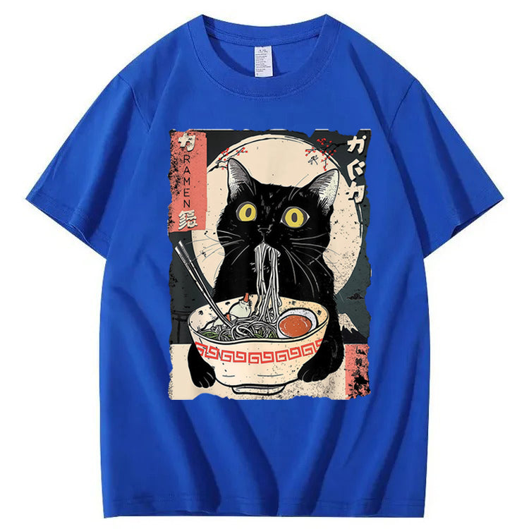 Ramen Cat Japanese Art 100% Cotton T-Shirt