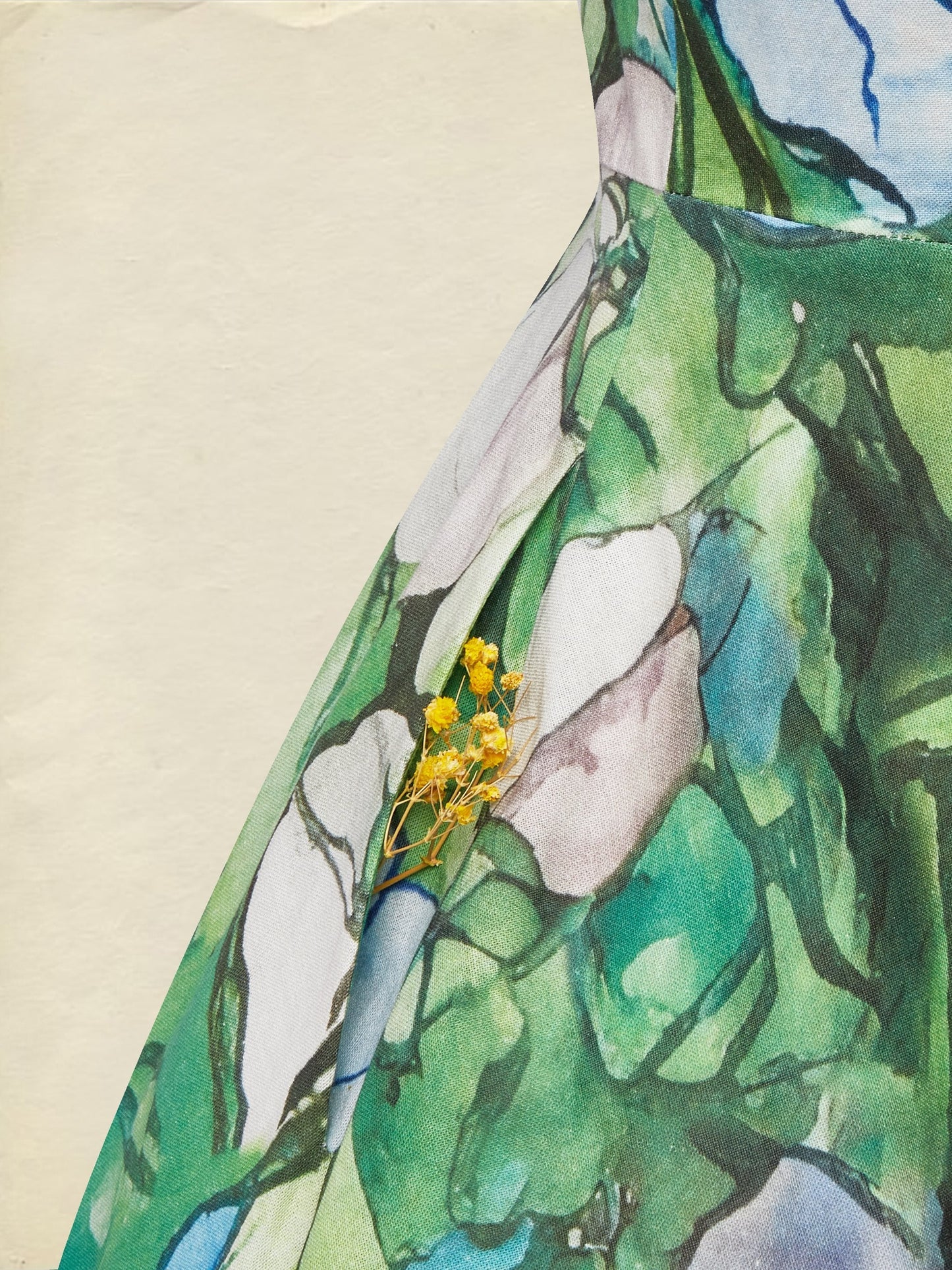 Maxi Linen Dress , Sleeveless, Square Neck, Floral, Church Glass, Vacation, Vintage, Green