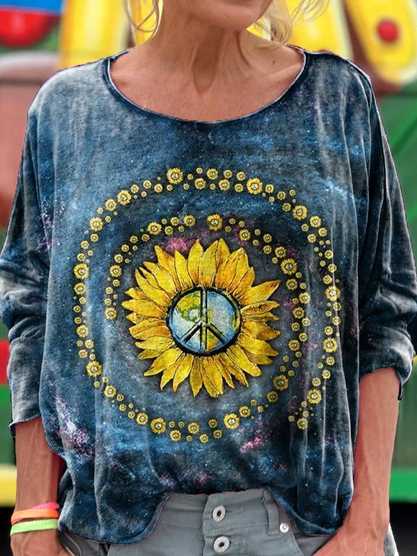 Women's Tie Dye Hippie Print T-Shirt