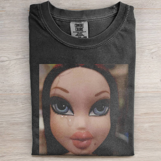 RETRO BIG-EYED BRATZ MEME CRYING T-SHIRT