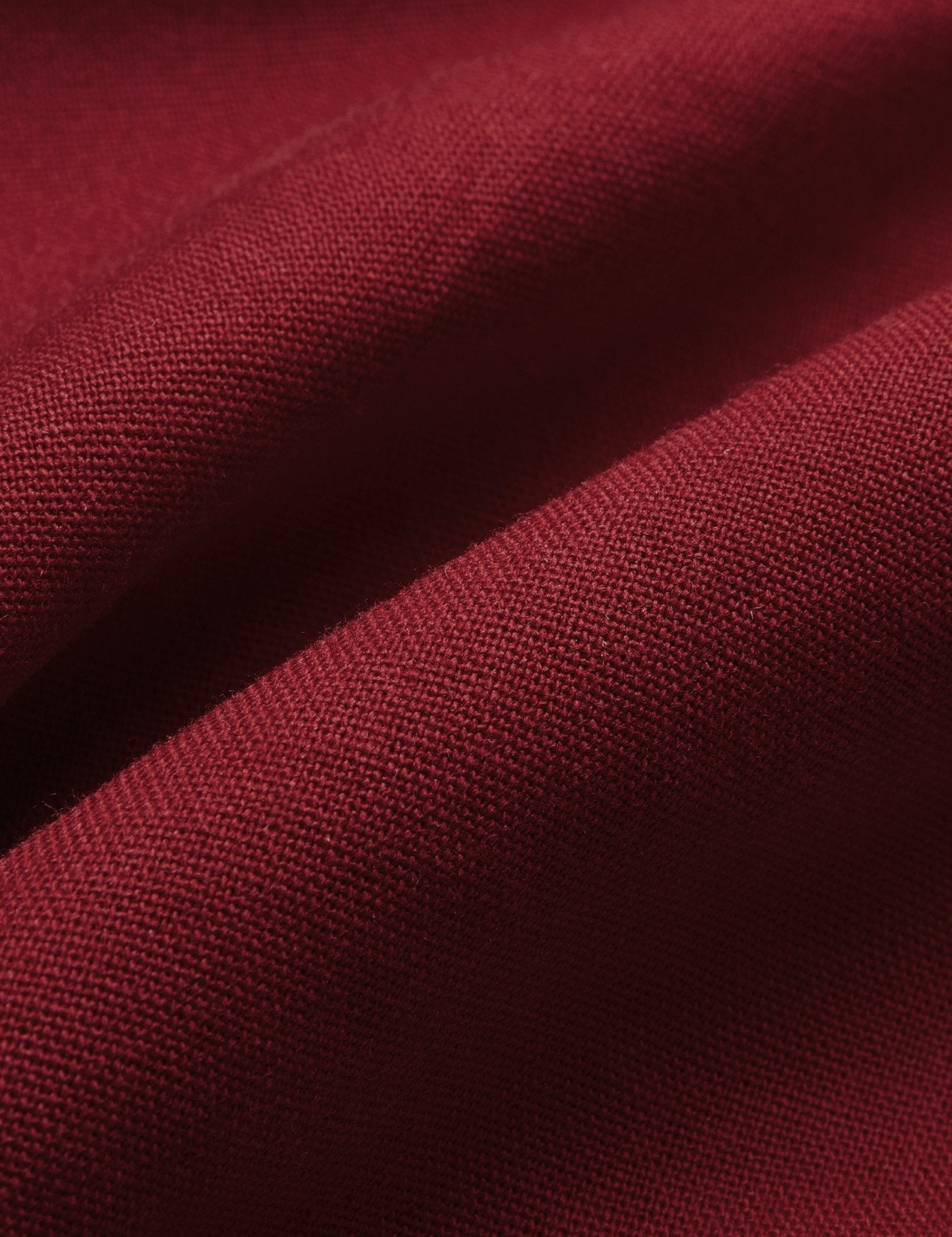 Maxi Linen Dress, Long Sleeves, V Neck, Plain, Button Design, Vintage, Deep Red