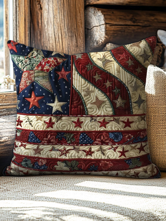 Striped Plaid Star Patchwork Pattern Art Print Leisure Pillow