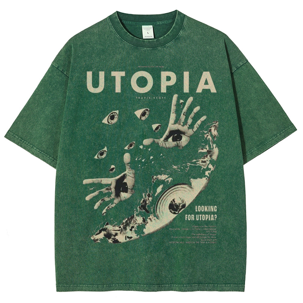 Unisex UTOPIA Printed Washed Tee