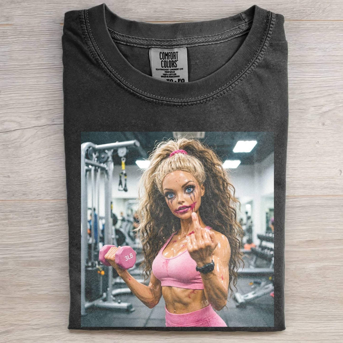 GYM DOLL GIRL FUNNY FACE MEME TEE