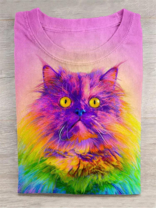 Funny Cat Art Print T-shirt