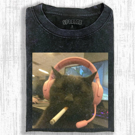 GAME CAT MEME T-SHIRT