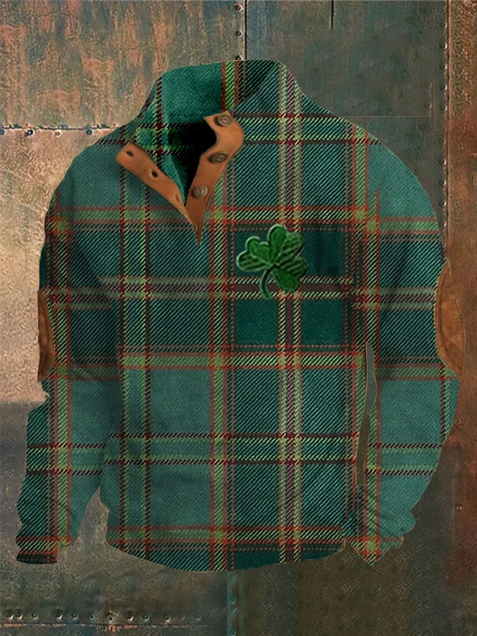 Men's St. Patrick's Day Stand Collar Sweatshirt