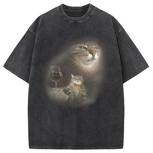 Funny Cat Meme Washed T-Shirt