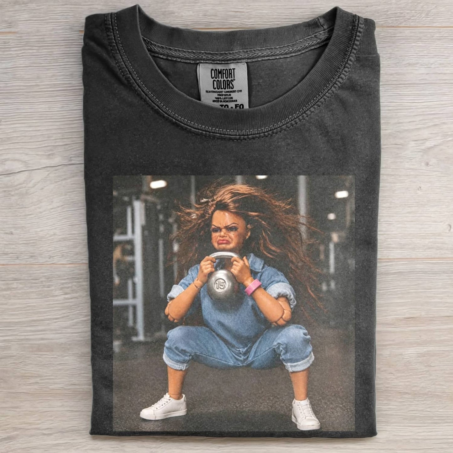 GYM DOLL GIRL FUNNY FACE MEME TEE