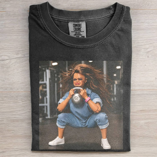 GYM DOLL GIRL FUNNY FACE MEME TEE