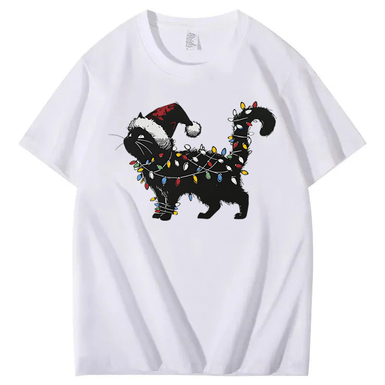 Cute Cat Christmas 100% Cotton T-Shirt