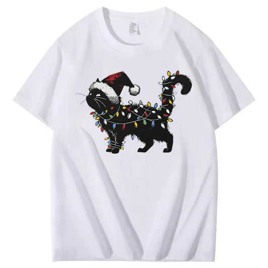 Cute Cat Christmas 100% Cotton T-Shirt
