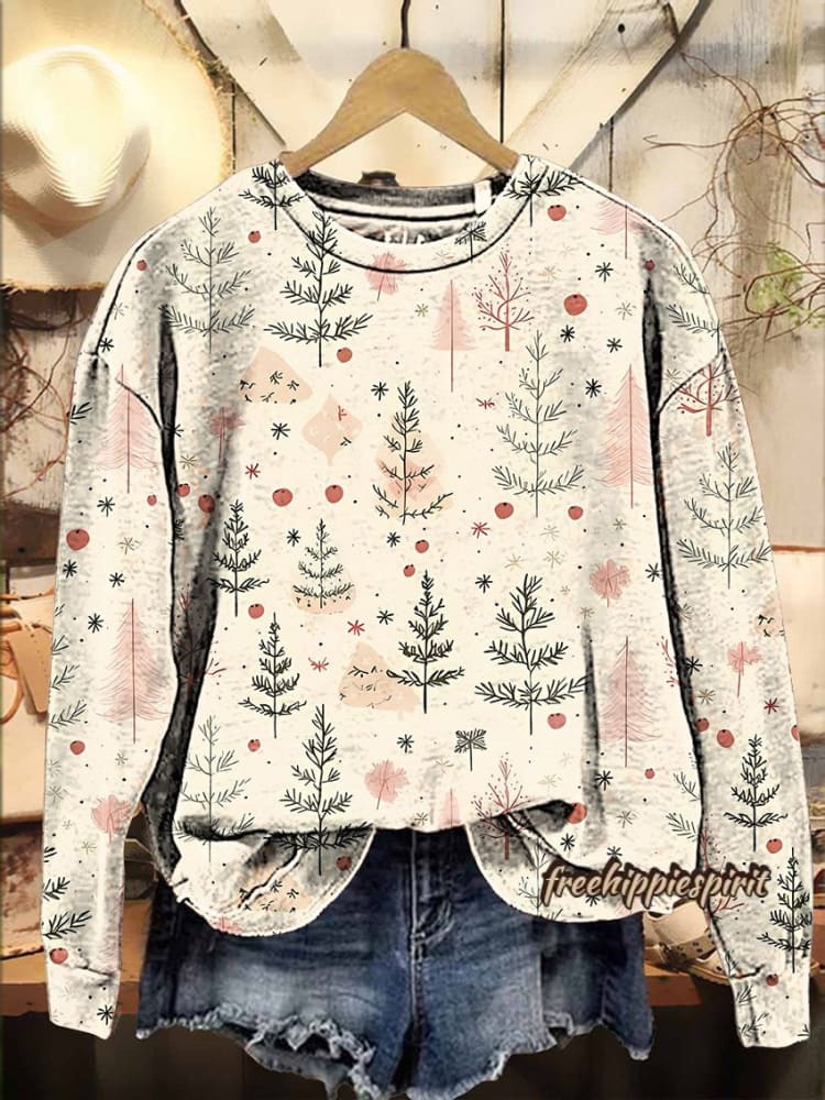 Merry Christmas winter fall Christmas tree Casual  Sweatshirt