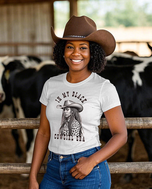 In My Black Cowgirl Era Crew Neck Short Sleeve Cotton T-shirt