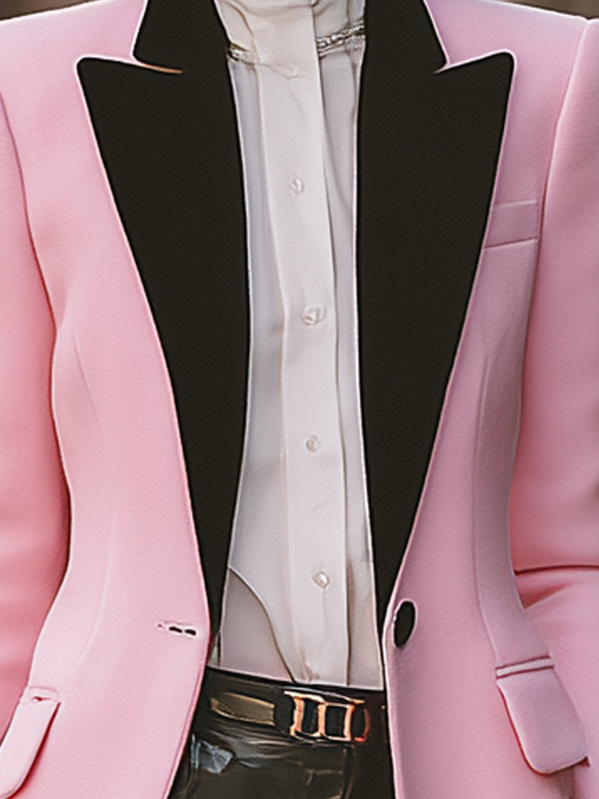 Taidalw Stylish Vintage Contrast Wool-blend Peak-lapel Single-breasted Slim-fit Blazer