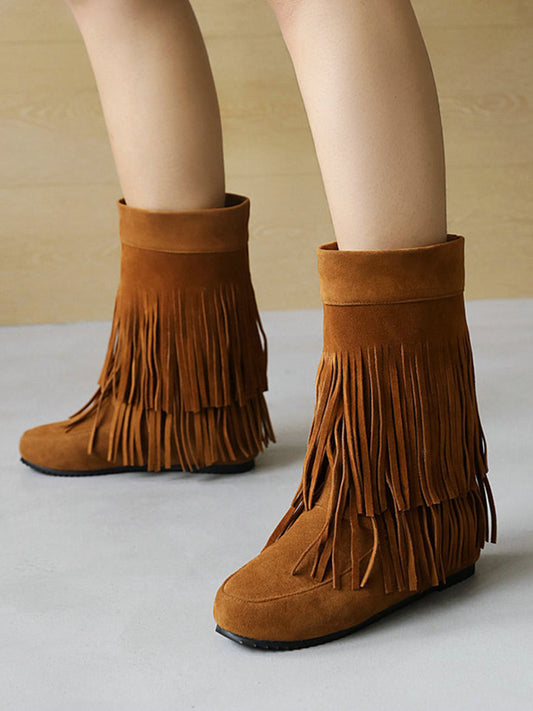 Western Retro All Match Tassel Boots