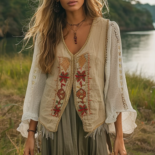 Vacation Ethnic Print Versatile Vest