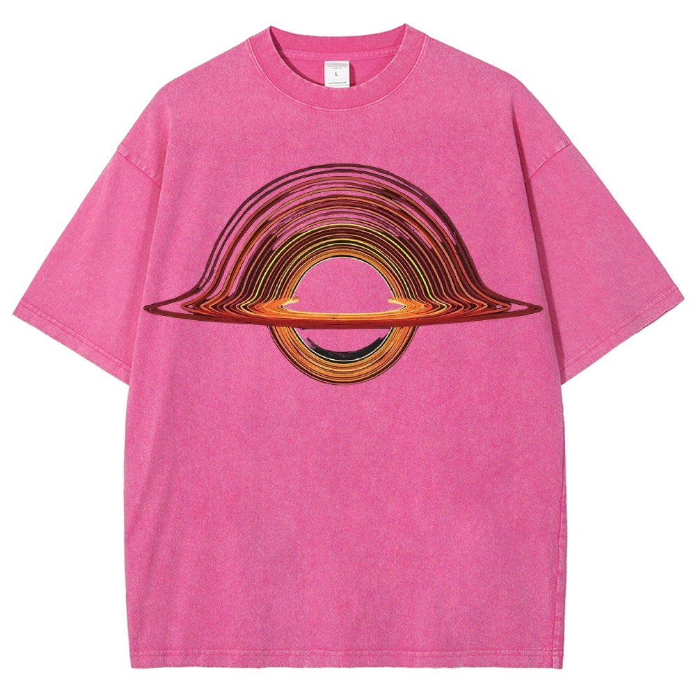 Unisex Planet Aperture Printed Washed Tee