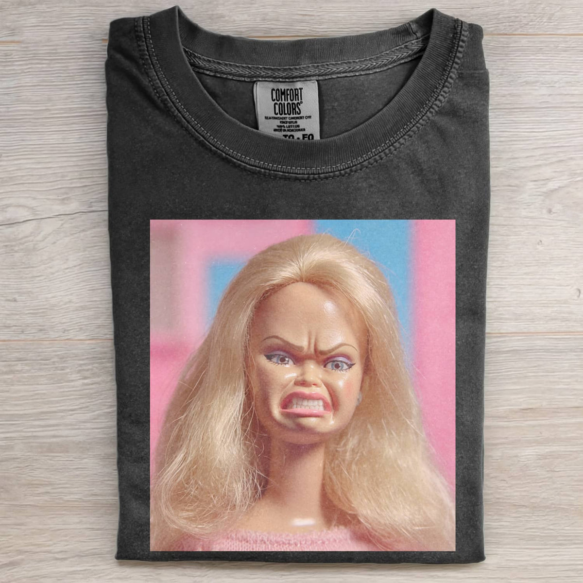 MOOD DOLL GIRL FUNNY FACE MEME TEE