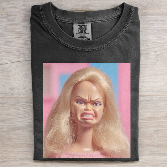 MOOD DOLL GIRL FUNNY FACE MEME TEE