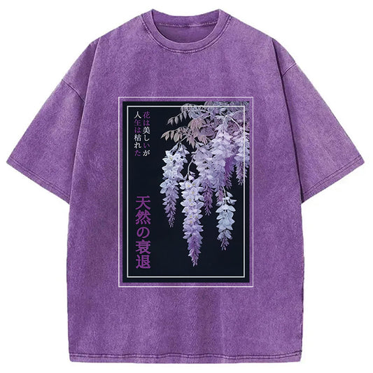Wisteria Jpanese Flowers Poster Washed T-Shirt